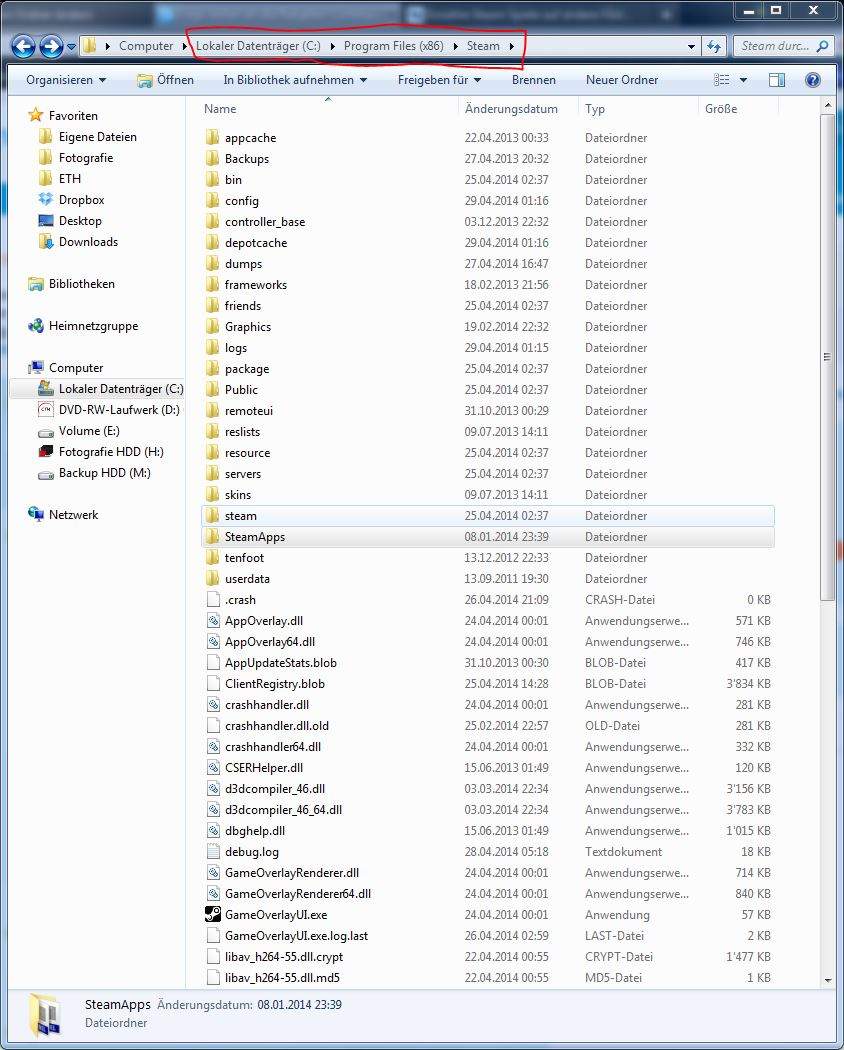 Steam Spiele verschieben, 2 Steam Ordner kombinieren (Computer, Games, Computerspiele)