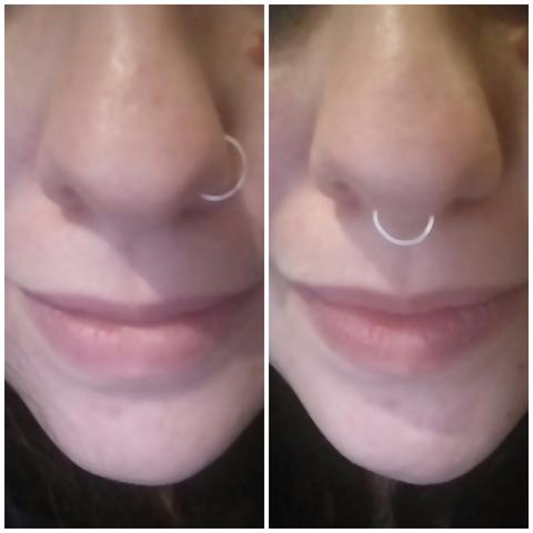 also das sind nur so etwas zu große fake piercings  - (Piercing, Septum-Piercing, Nostril-Piercing)