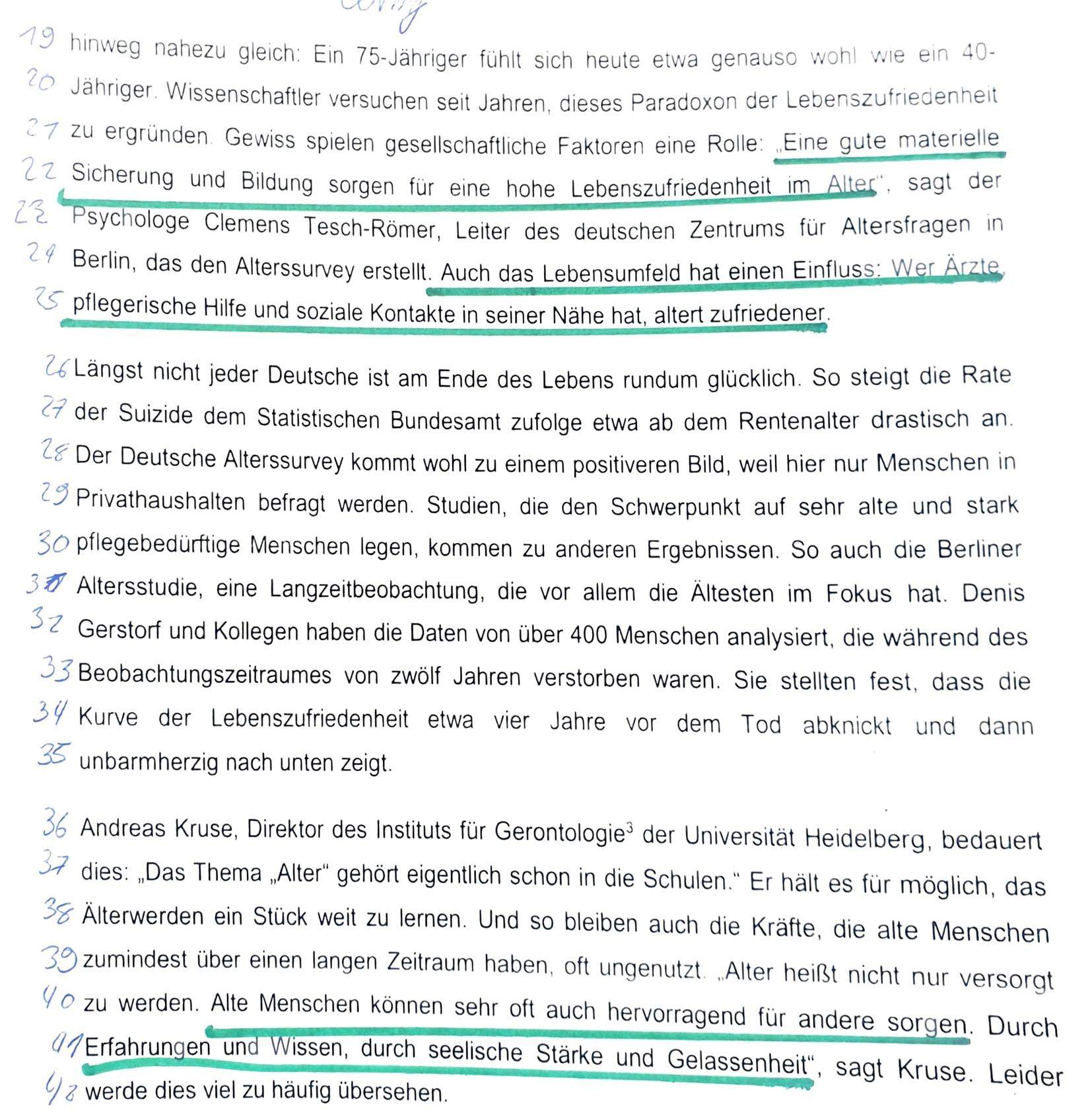 Stellungnahme Zum Text "Das Glück Der Späten Jahre" Von Berit Uhlmann ...