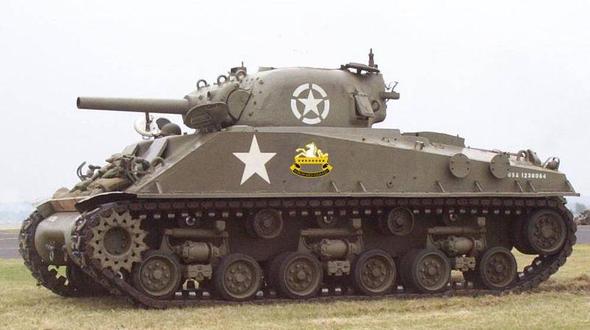 Ein sherman Panzer mit Stern - (Geschichte, Krieg, Zweiter Weltkrieg)