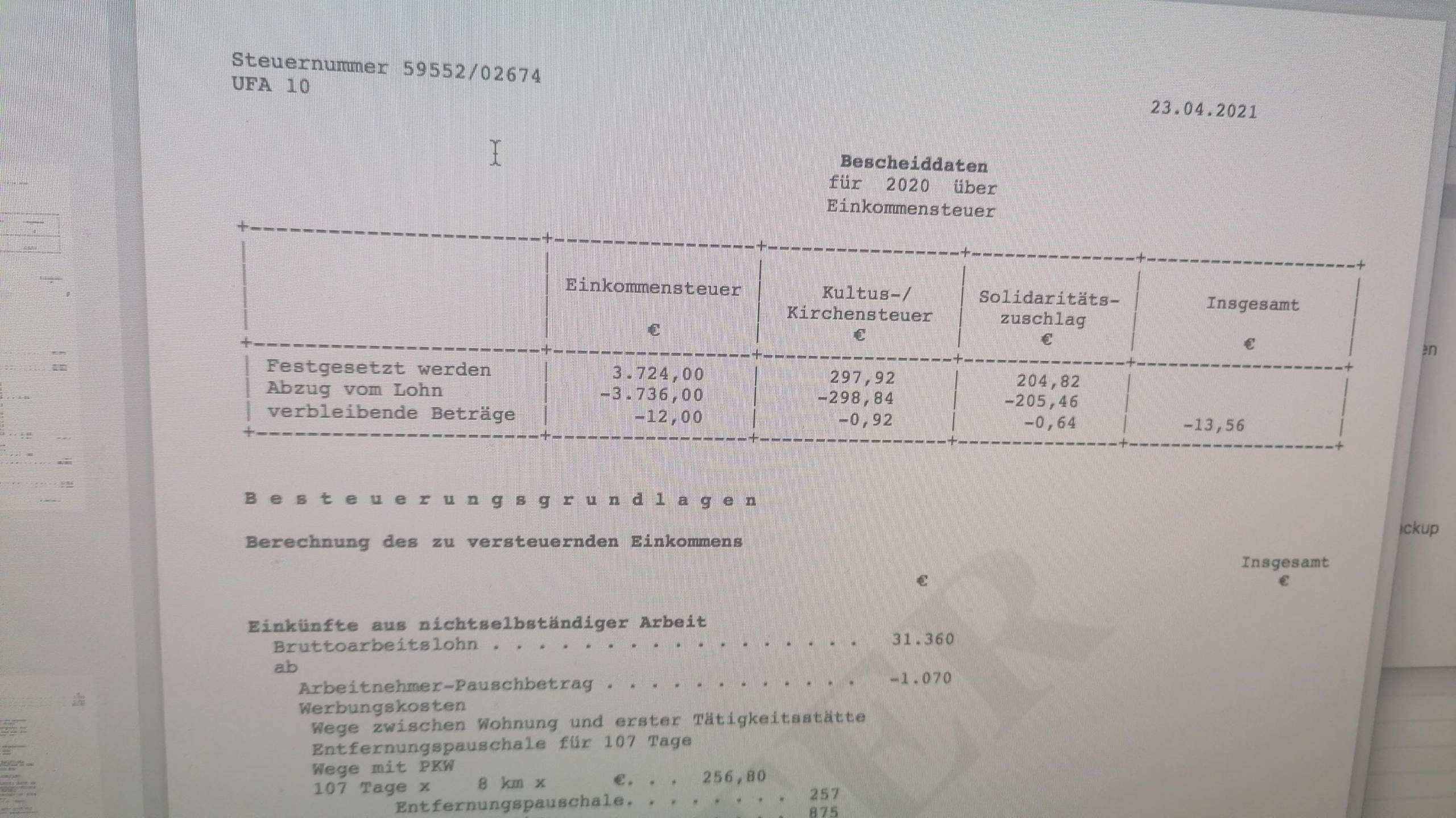 steuererklärung falsch ausgefüllt und abgeschickt finanzamt