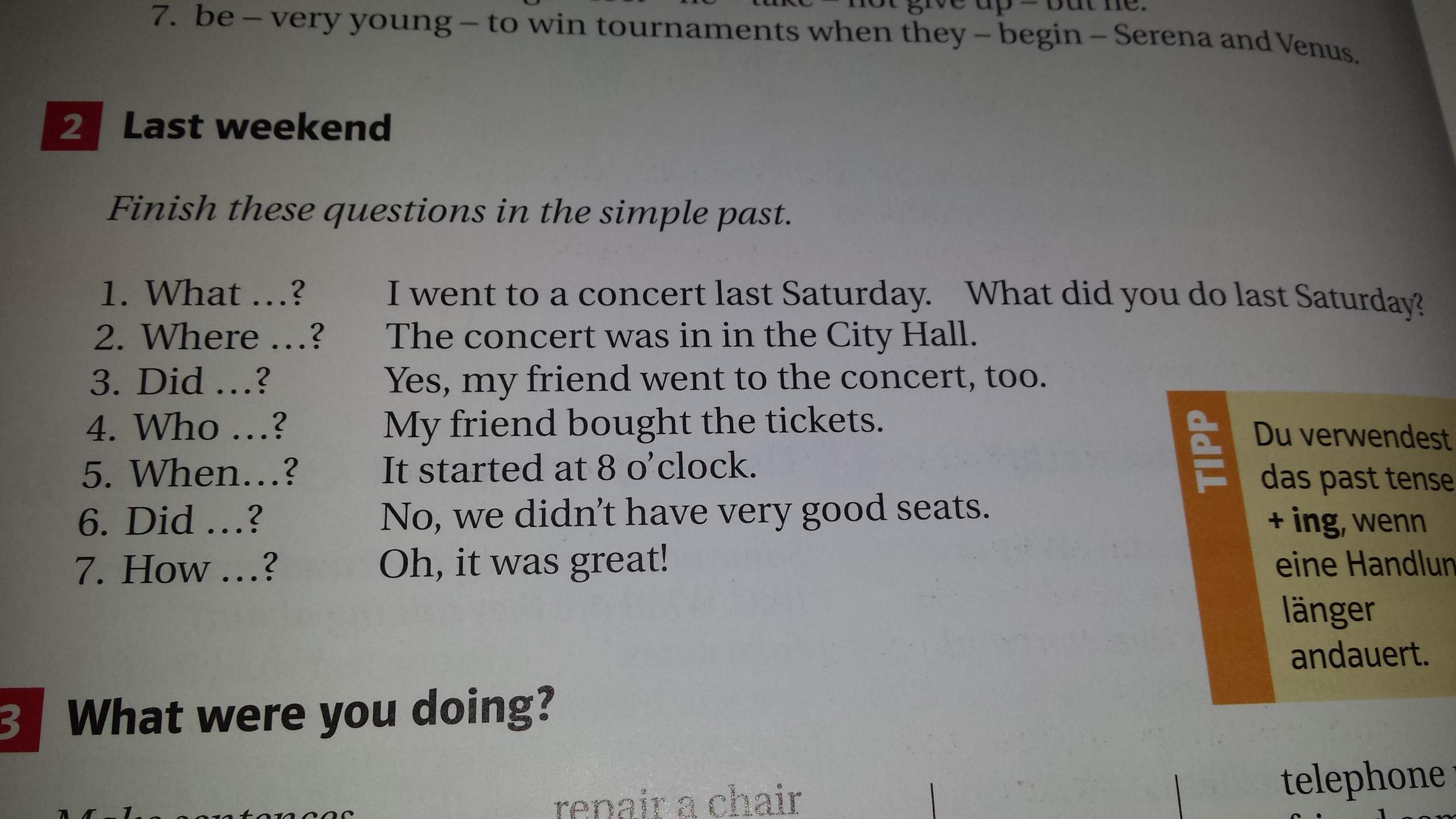 Stimmen diese 7 englische sätze? (Englisch, simple past, M-zug)