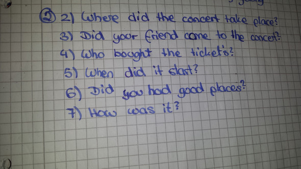 Stimmen diese 7 englische sätze? (Englisch, simple past, M-zug)