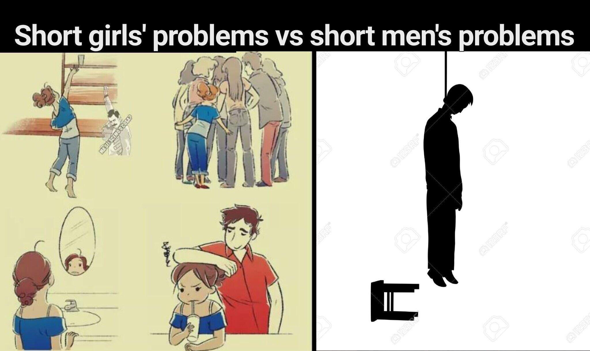 Stimmt ihr diesem Meme zu, das kleine Männer es erheblich schwerer haben als kleine Frauen?