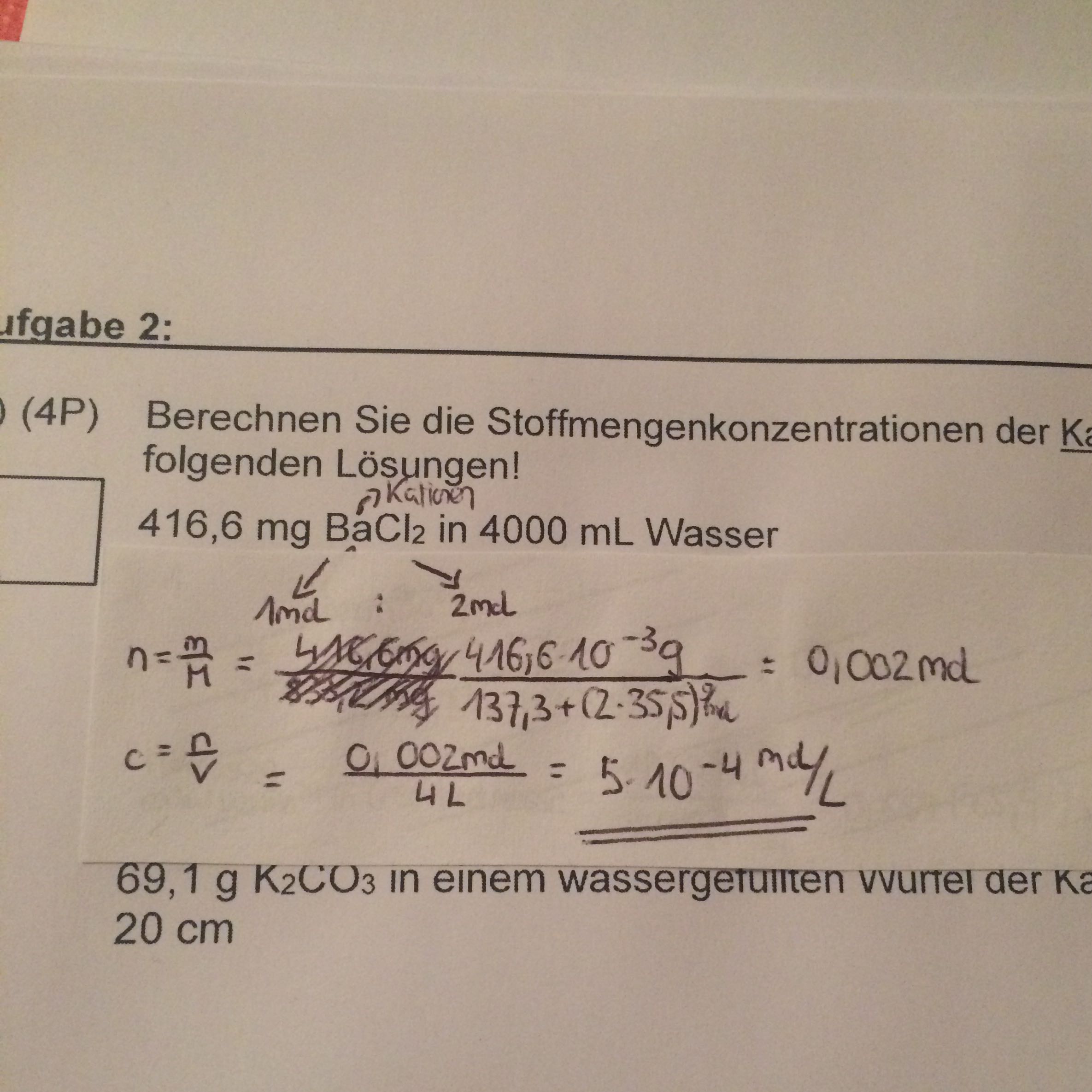 Stoffmengenkonzentration von Kationen bestimmen? (Schule, Chemie ...