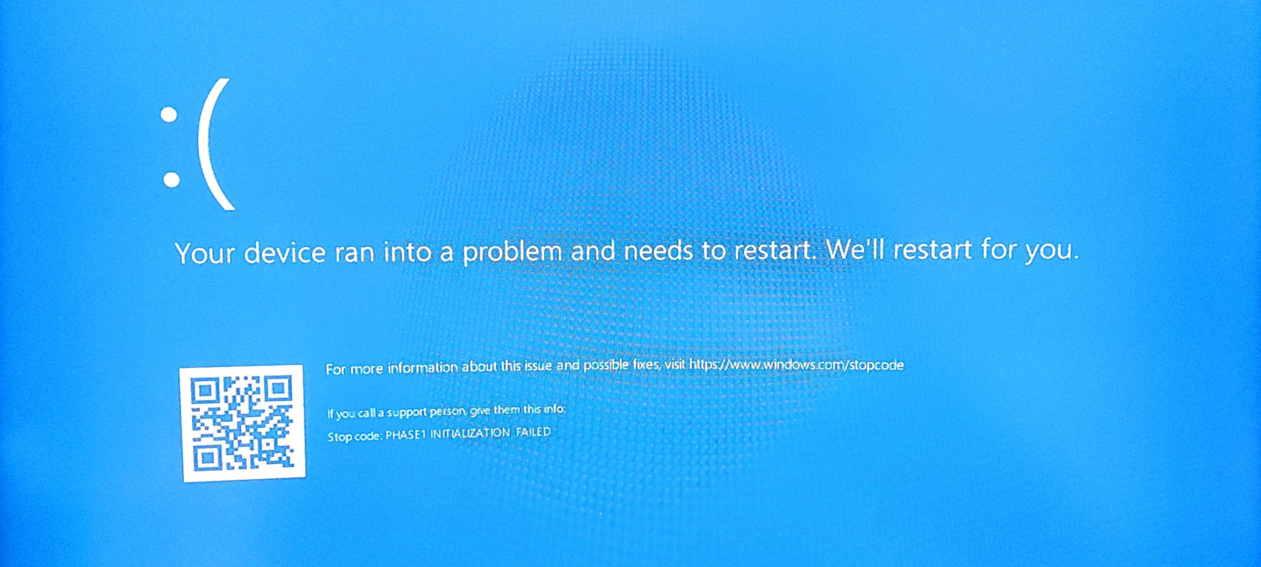 Stop Code PHASE1 INITIALIZATION FAILED Computer PC Windows Stop code phase1 initialization failed computer pc windows