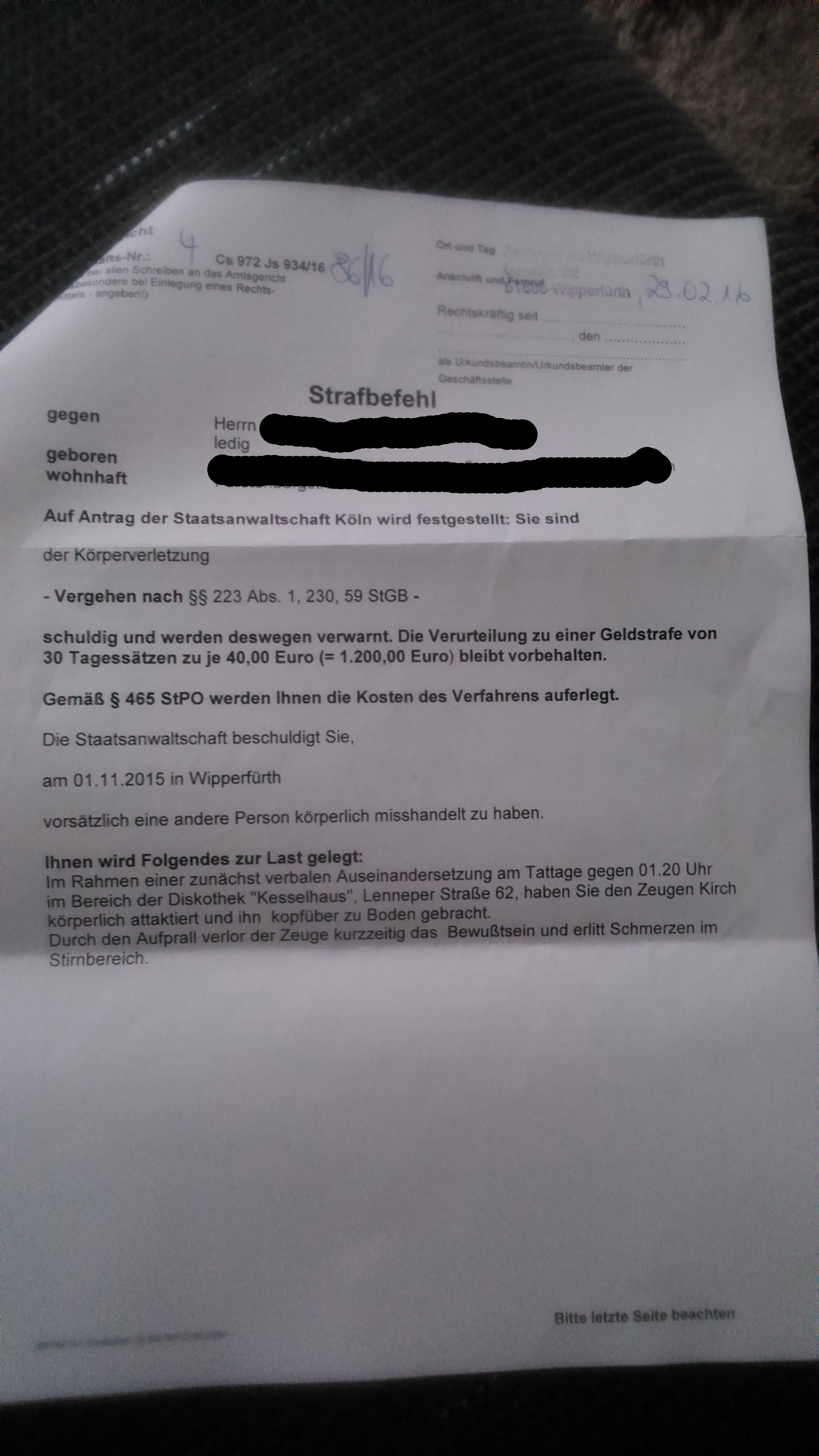 Strafbefehl Geldstrafe Bewahrungsbeschuss Was Soll Ich Tun Strafrecht