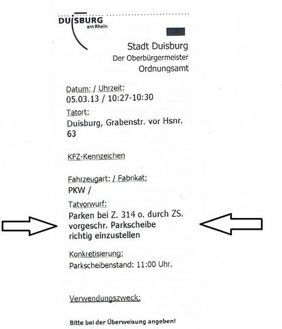 Strafzettel Mit Unbekannten Tatvorwurf Auto Strafe Parken