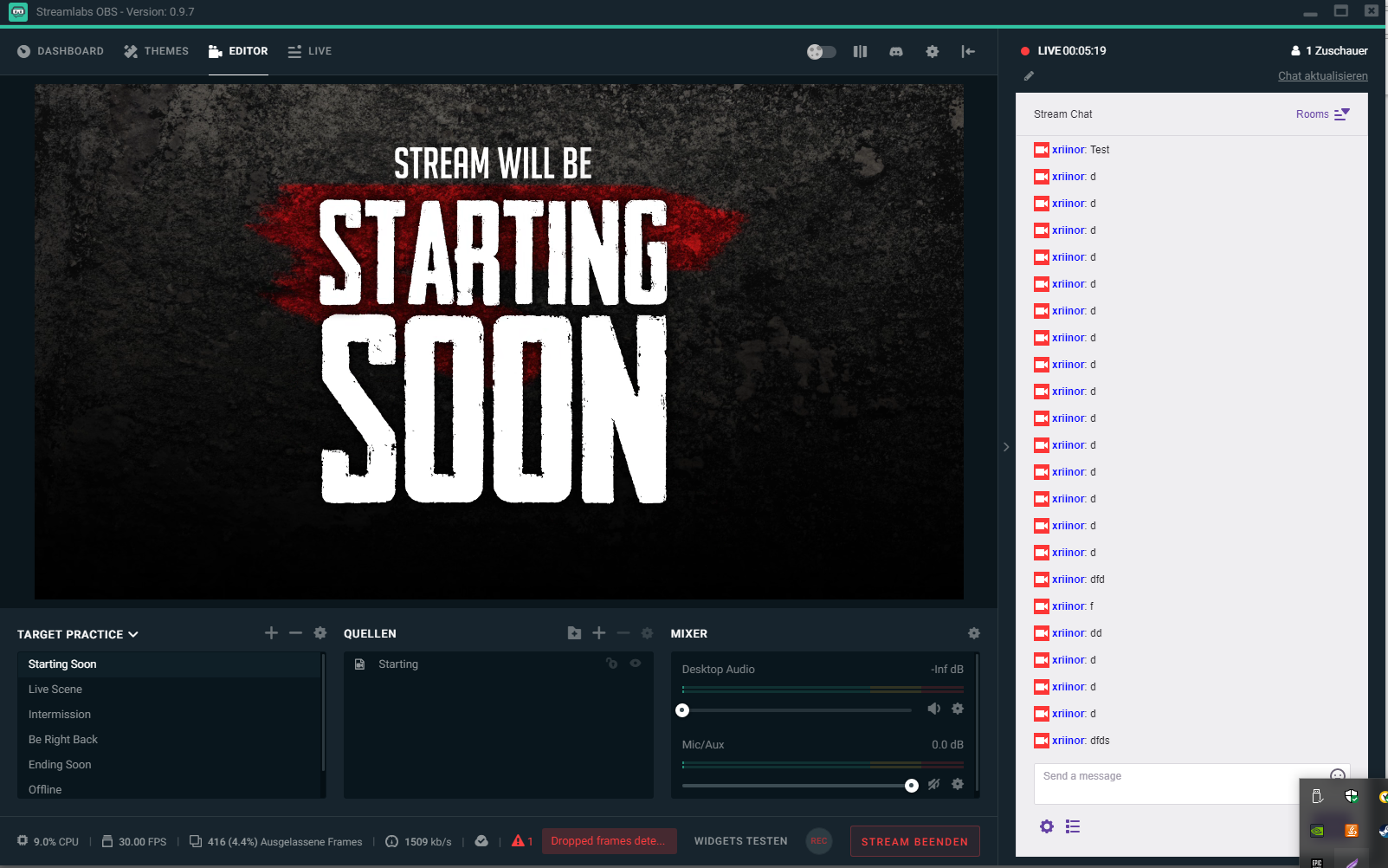 obs only center monitor