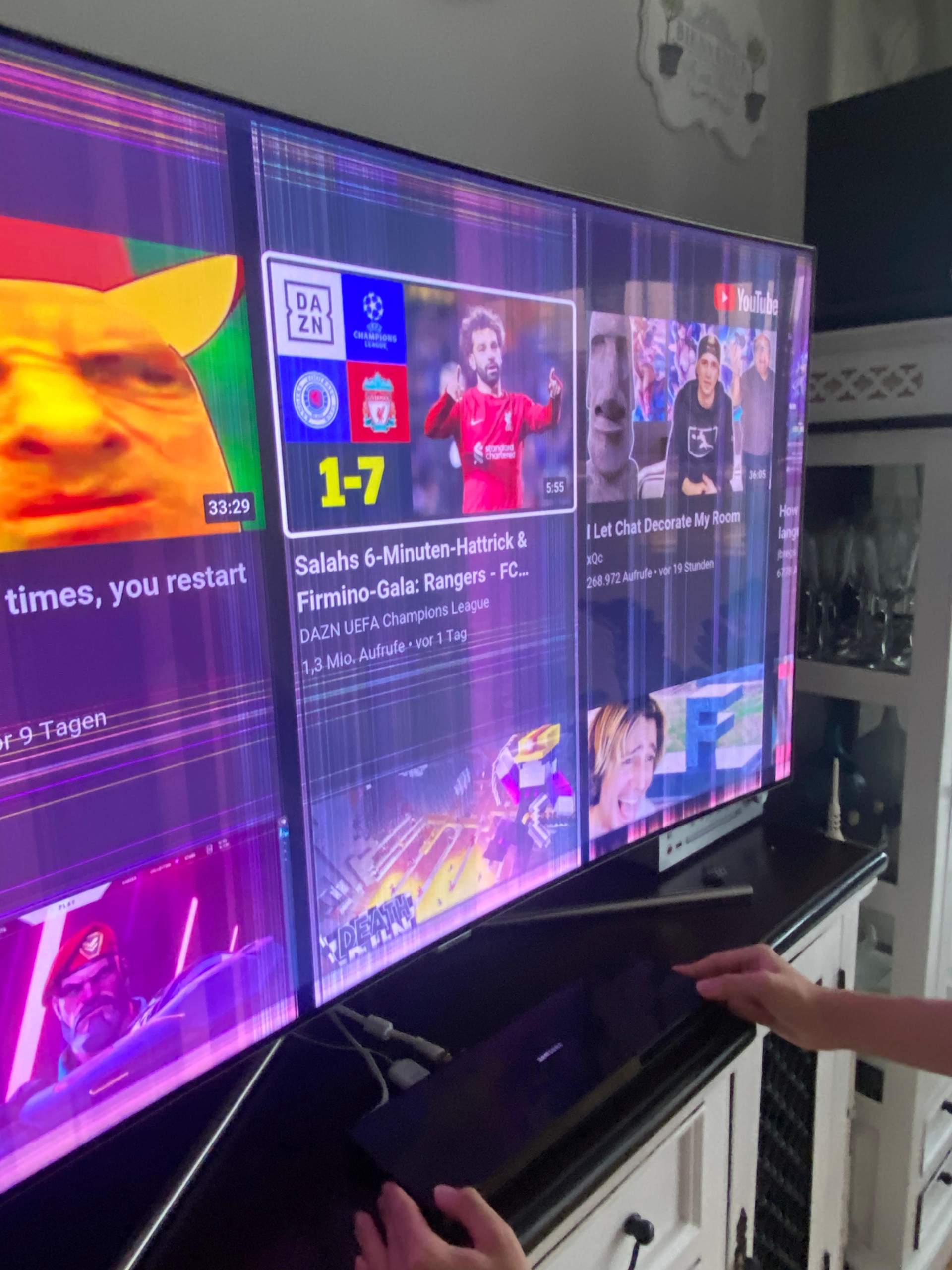 striche auf fernseher display? (Technik, Elektronik)