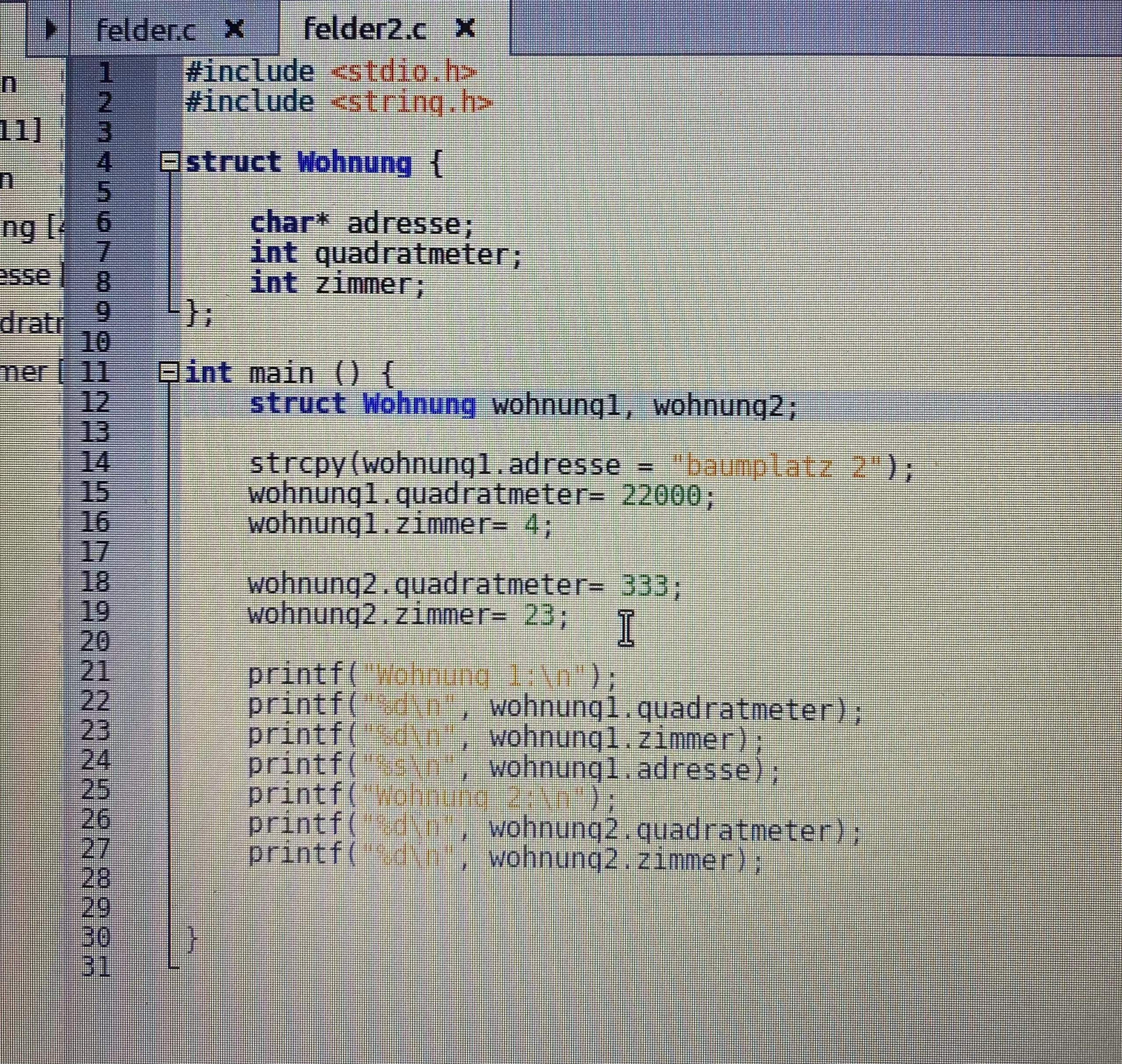 String im Struct angeben? programmieren)