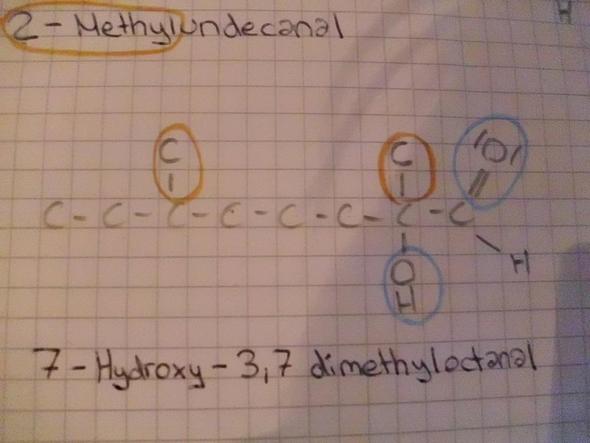 7-Hydroxy-3,7 dimethyloctanal [Strukturformel] - (Chemie, Strukturformel)
