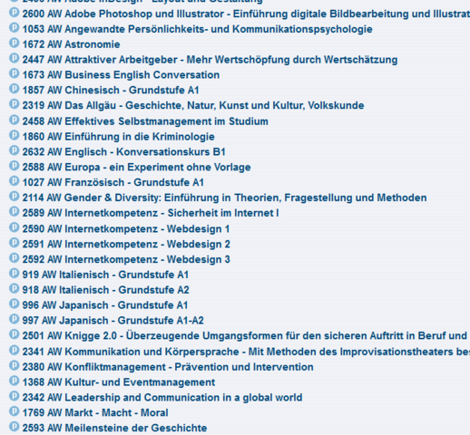 Modulbelegung - (Studium, Ausbildung und Studium, Uni)