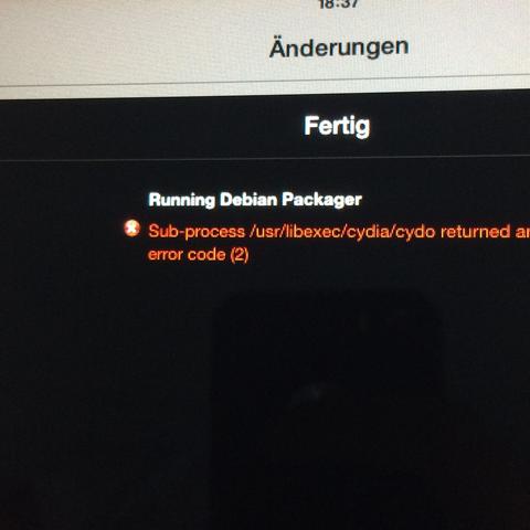 Subprocess post-installation script returned error cydia Subprocess post-installation script returned error cydia