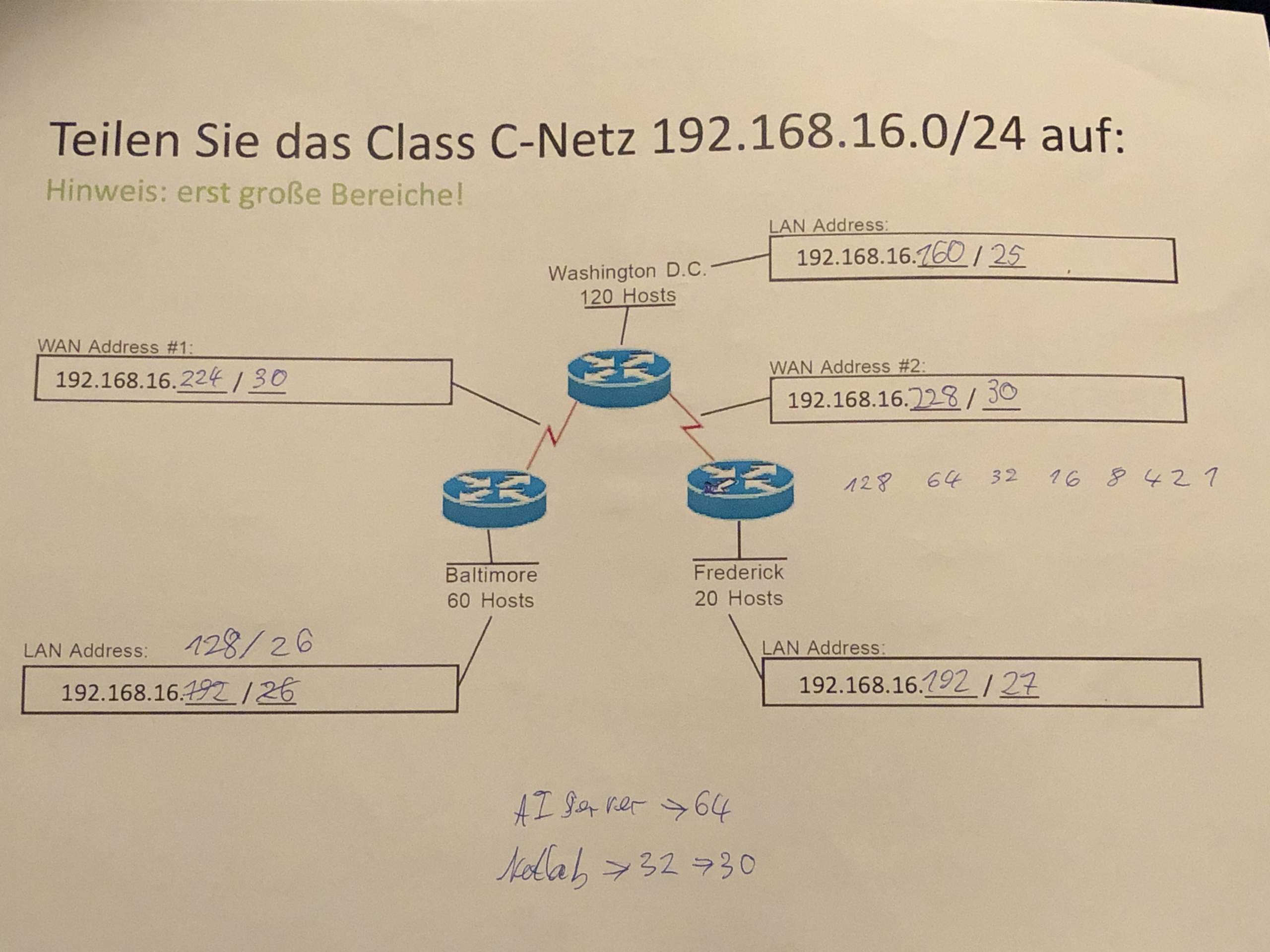 Subnetze und IP Adressen ermitteln siehe Foto wie mach ich das ...