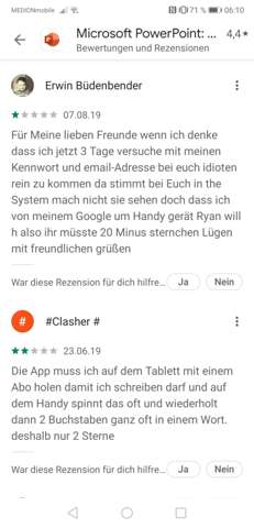 Suche Android App Um Microsoft Powerpoint Prasentationen Wieder Zugeben