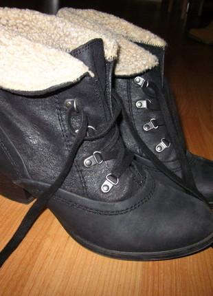 Lederboots mit Fellrand - (Beauty, Schuhe, Schnürboots)