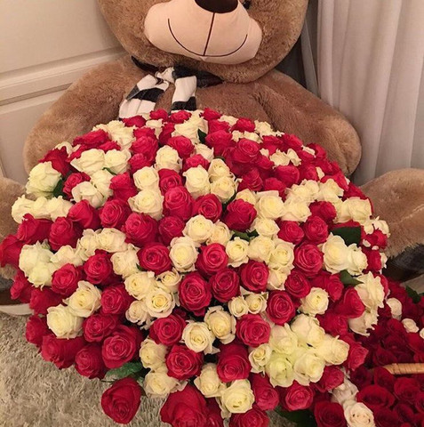 Suche Weiss Roten Rosenstrauss Beziehung Geburtstagsgeschenk