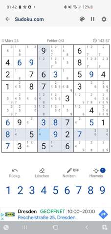 Sudoku nicht lösbar ohne Raten?
