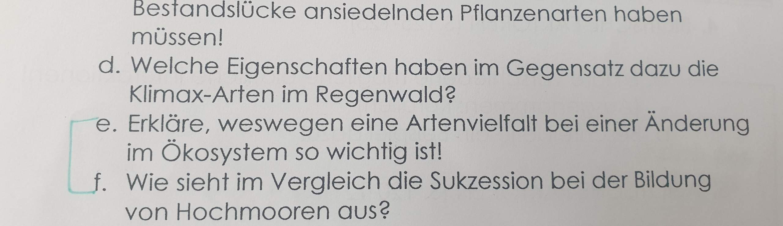 Sukzession und Klimax? (Allgemeinwissen, Ökosystem)