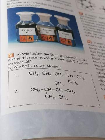 Summenformeln und Alkane (Chemie)?