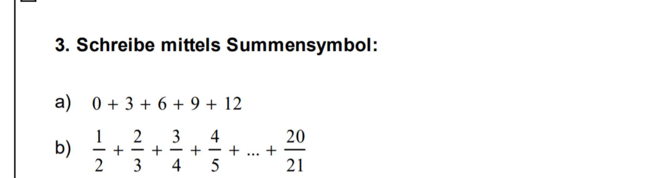 Rechnen Mit Dem Summenzeichen Summenzeichen aufstellen? (Mathematik, rechnen, Formel)