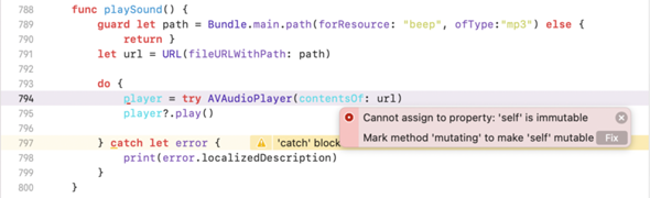 SwiftUI: AVFoundation error [ Cannot assign to property: 'self' is immutable ]?