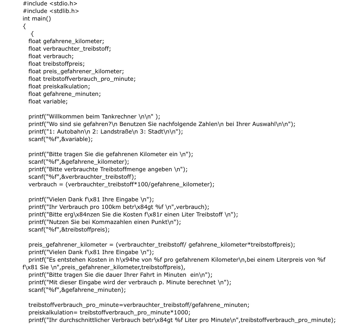 Switch mit if else verbinden C programmieren ? Studium, IT)