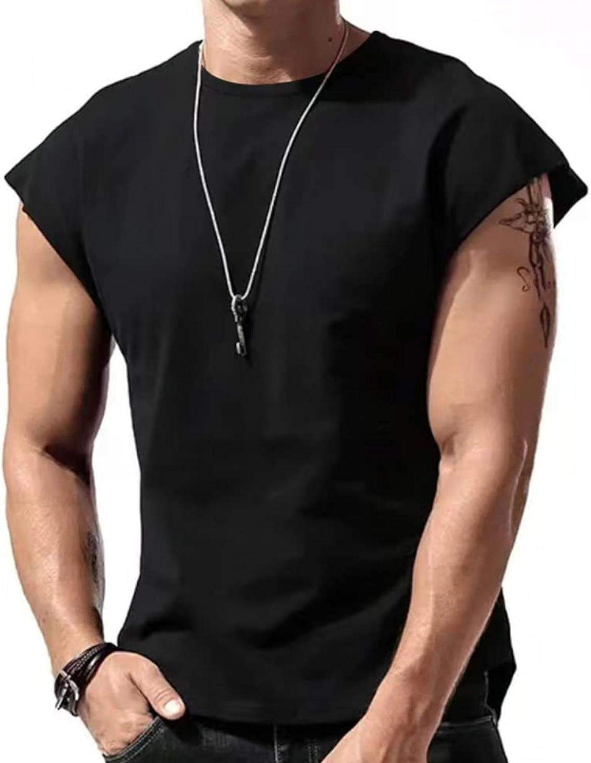 T Shirt Mit ärmeln Bis Zum Ellenbogen Herren T-Shirt mit ganz kurzen Ärmeln für Jungs mit Muskeln? (Männer, Sport