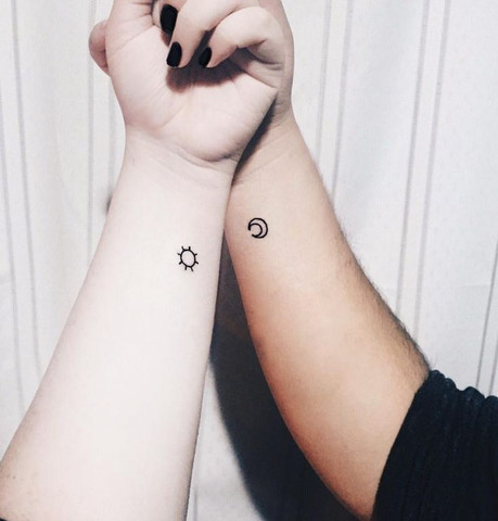 Sonne- Mond freundschafts tattoo - (Tattoo, mit 14, für Mutter)