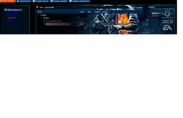 TeamSpeak Rechte Group Modify - (Rechte, Einstellungen, Teamspeak)