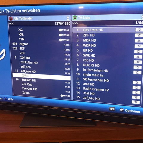 Über TV Liste verwalten - (Fernseher, technisat)