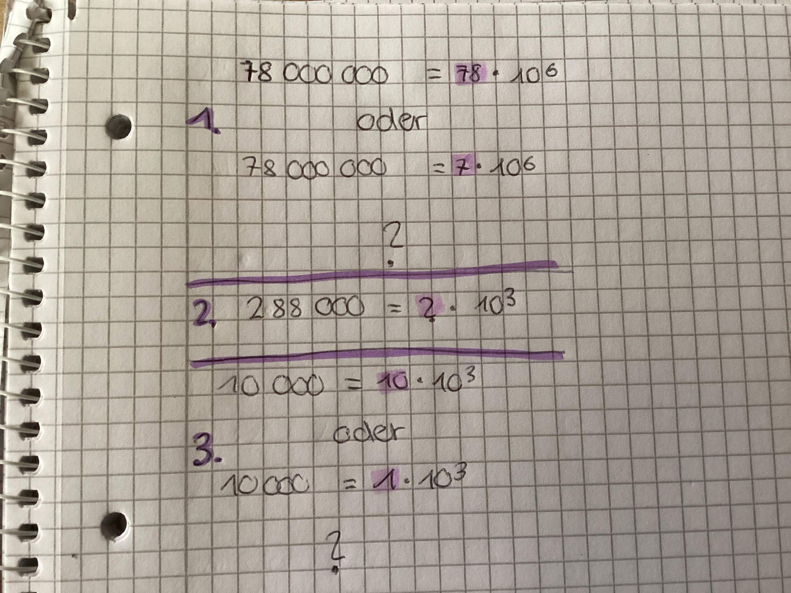 Technische Schreibweise Rechner