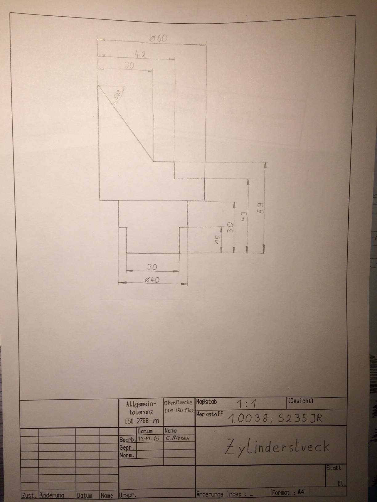 Technische Zeichnung richtige Ansichten und Annahmen? (Technik, Studium, zeichnen)