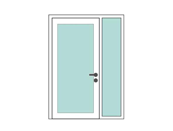Technisches Detail für eine Haustür mit einem Seitenteil?