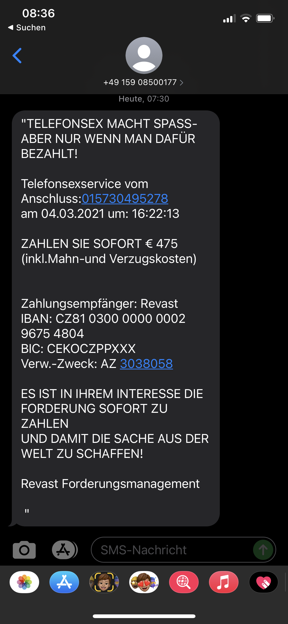 Telefonsexrechnung? (Mahnung, Telefonsex)