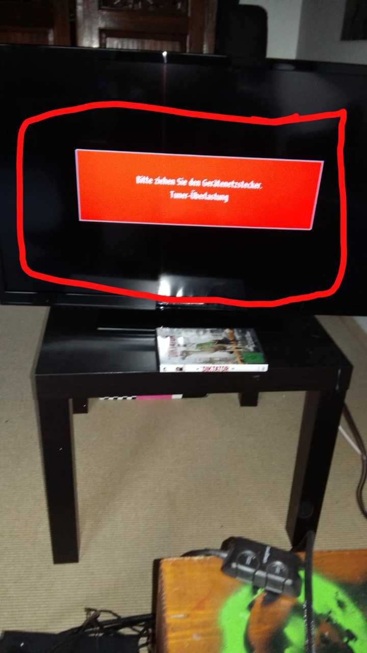 Telekunken D32F294R4CW Smart Tv mit Problem Tuner überlastung bitte ziehen sie den