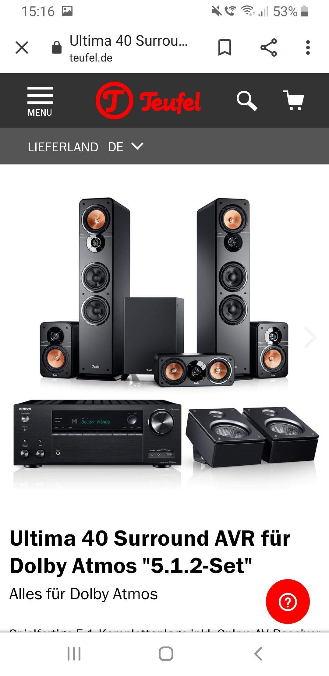 Teufel Ultima 40 Surround AVR 5.1 / 5.1.2? (Computer, Technik, Spiele
