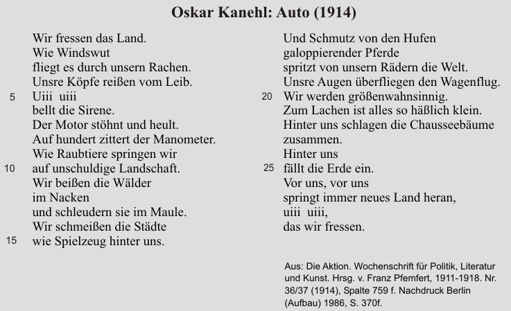 Wie erkennt man Gedichte aus dem Expressionismus?