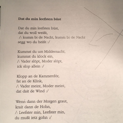 Songtext: Dat du min Leevste büst  - (Deutsch, Lied, Grammatik)