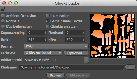 meine Exporteinstellungen in Cinema4D - (Gaming, Software, Macbook)