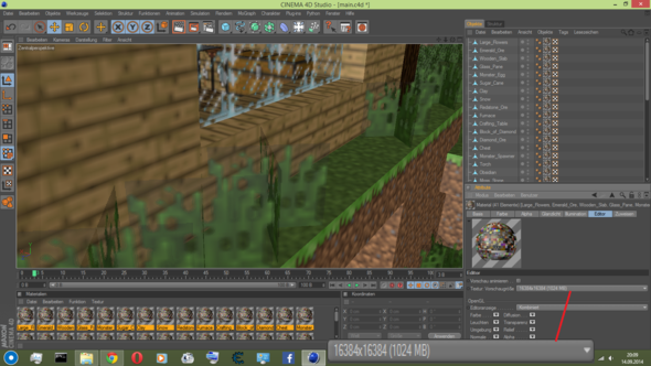 16384 x 16384 (1024 MB) - (Minecraft, Cinema 4D, Mineways)