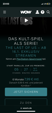 The Last Of Us Premiere bei WOWTV?