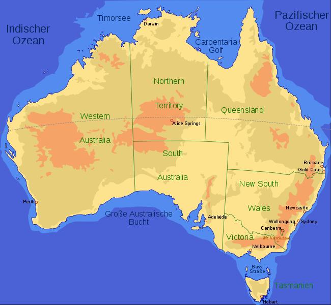 The Outback Of Australia Karte Englisch Pflanzen Erdkunde