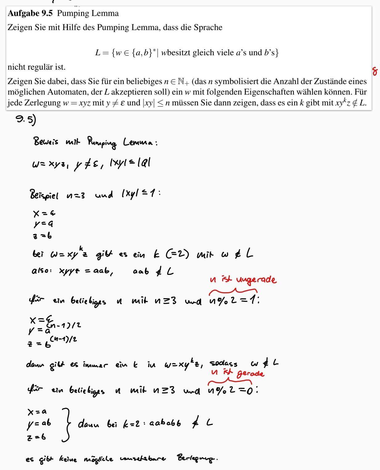 Theoretische Informatik Beweis so ausreichend? (Grammatik)