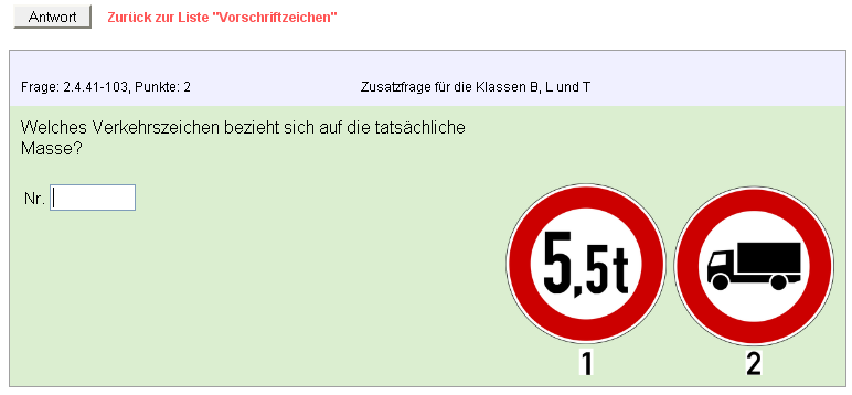 Welches Verkehrszeichen Bezieht Sich Auf Die Tatsächliche Masse Theorie frage welches verkehszeichen bezieht sicht auf die