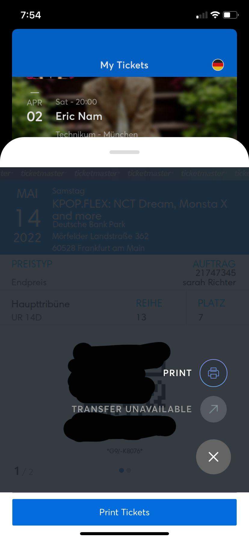 Ticketmaster Transfer geht nicht? (Ticket, Konzert, KPop)