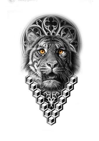 Tiger mit Kirchenfenster Kombi für ein tattoo?