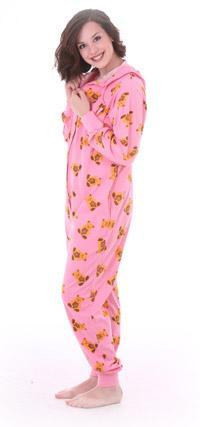 Ganzkörperpyjama Schlafoverall in Pink mit Teddies - Cute Funzee  - (Umfrage, Abstimmung, schlafen)
