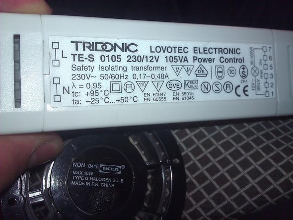 Traffo und eine der Lampen - (Elektronik, Lampe, Transformator)